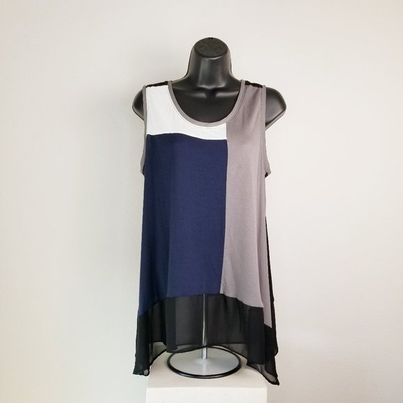 Lane Bryant PLUS Color Block Sleeveless Blouse - Picture 7 of 11